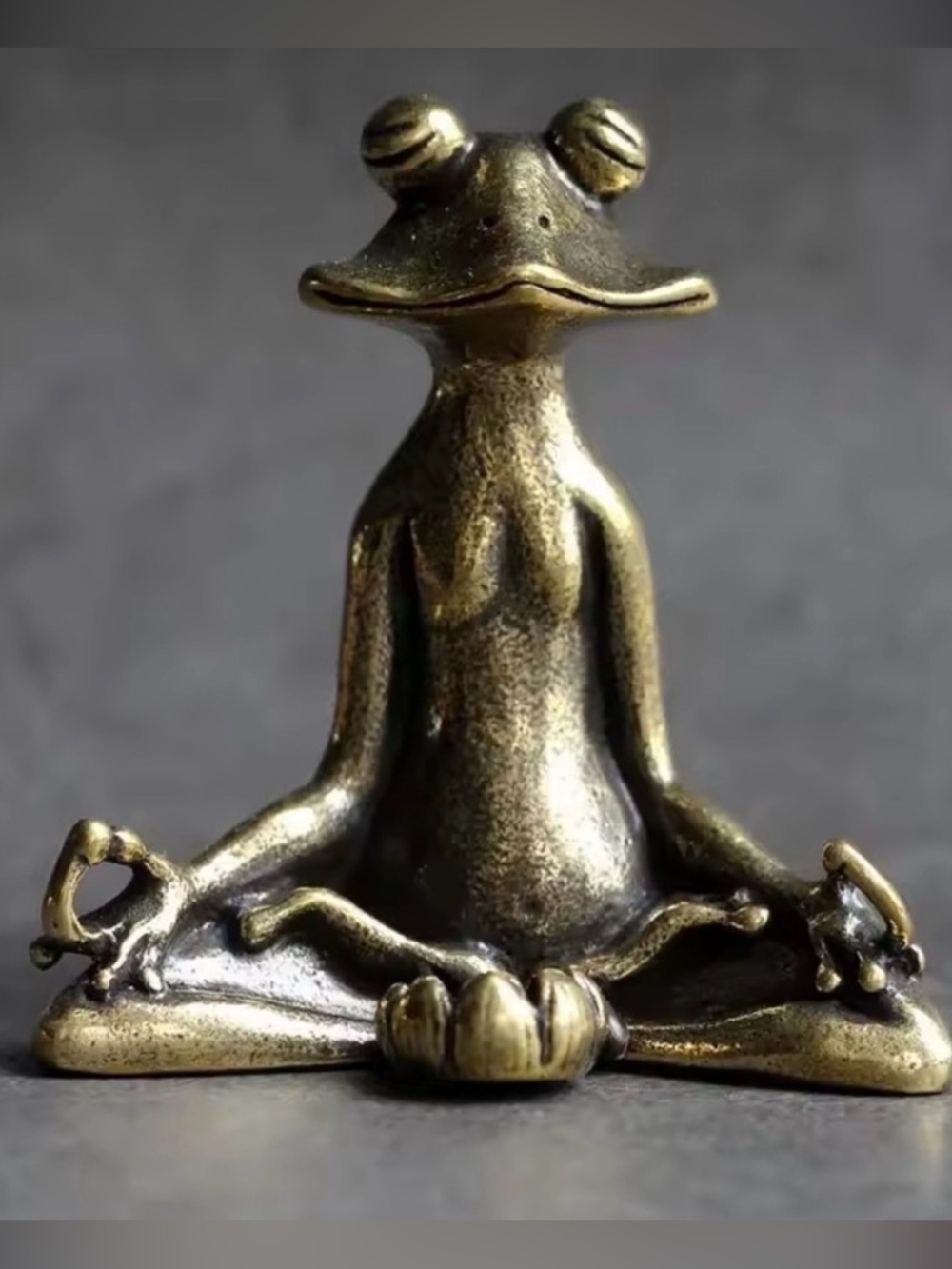 Yoga Frog Meditative Frog Figurine in Bronze Finish